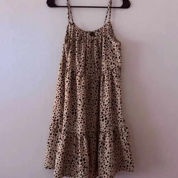 Spotted Cami Dress Beige/Black Size 6 - Picture 3 of 3